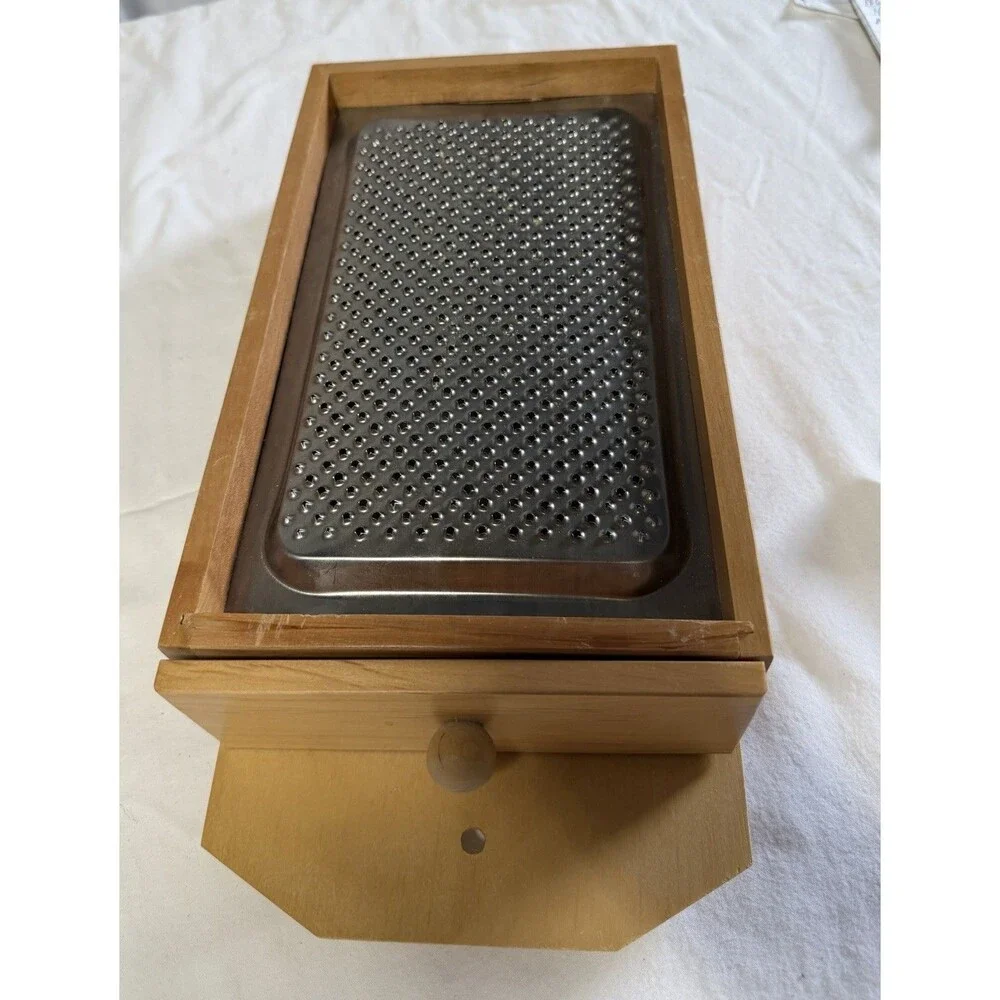Italian Hanging Wooden Box Grater With Pull Out Drawer
